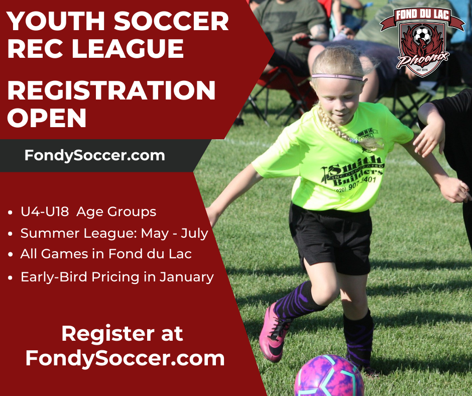Rec Update Posted May 29, 2023 Fond Du Lac Soccer Association